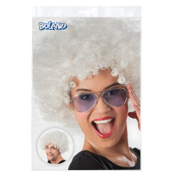 Paruka afro bílá XL